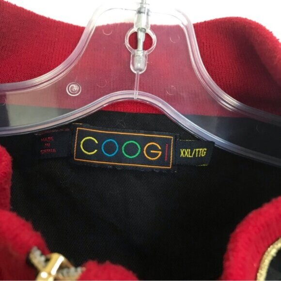 Coogi Vintage Jacket Blazer Cotton Brocade Embroidery Logo Studs Pocket Zip XXL - Picture 8 of 16